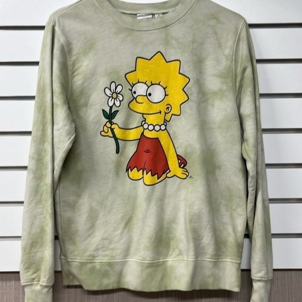 The Simpsons Lisa Simpson tie-dyed crewneck‎ sweatshirt size extra small
